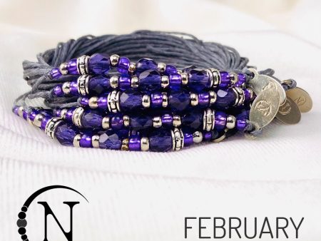 February Amethyst NTIO Birthstone Bracelet For Sale