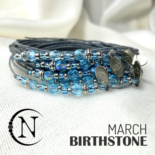 March Aquamarine NTIO Birthstone Bracelet Online Sale