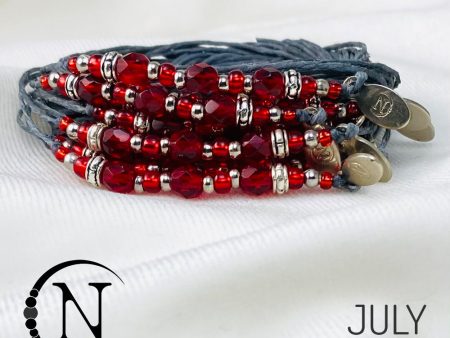 July Ruby NTIO Birthstone Bracelet Discount