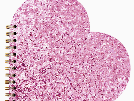 Valentine Notebook - Pink Glitter Heart Online now