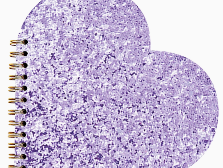 Valentine Notebook - Purple Glitter Heart Sale