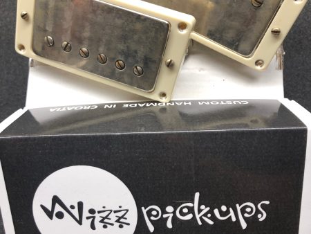 Wizz Premium Clone P.A.F. Pickup Set, Zebra with Aged Nickel Covers Sale