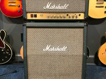 1980 s Marshall Artist 3203 30w Head and Cab Green Tolex Hot on Sale