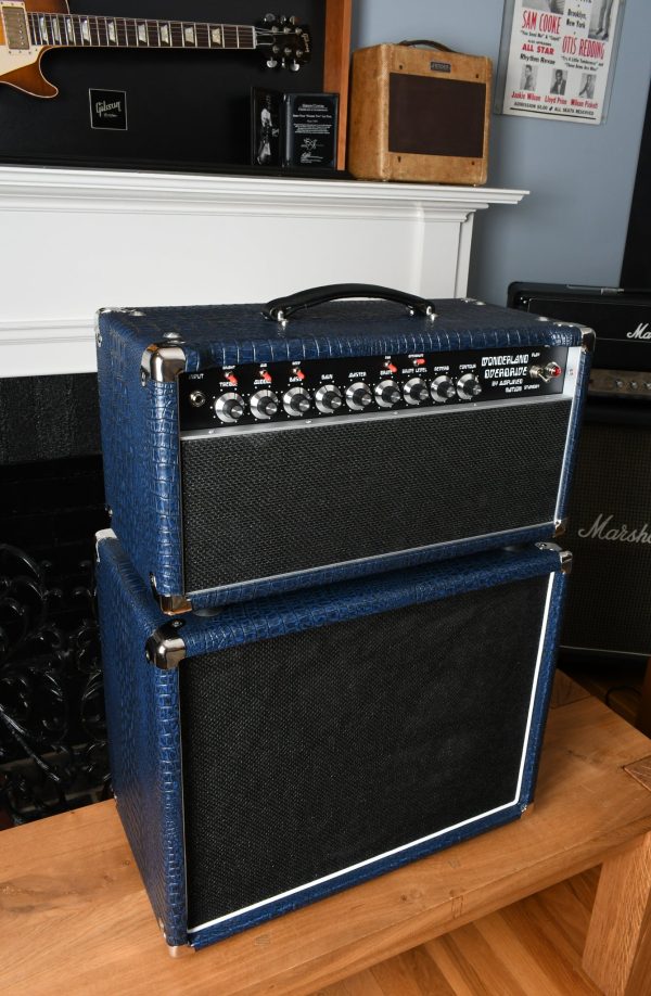 Amplified Nation Wonderland Overdrive V2 50 Watt Head & 1x12 Cabinet Blue Crocodile Tolex Online now