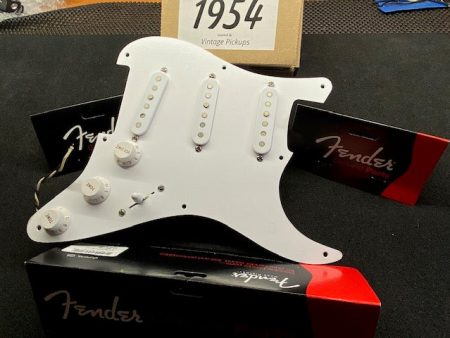 Virgil Arlo Model 1954 Strat Pickups, White covers wired in Fender Pickguard EJ style ! For Sale