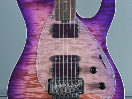 2019 Ernie Ball Music Man SM-Y2D Steve Morse Purple Sunset Quilt w   Matching Headstock Sale