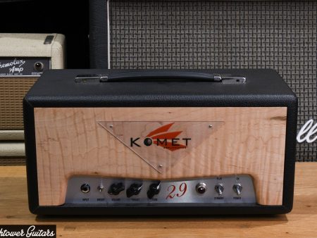 Komet 29 Head Black Flamed Maple Front Panel Sale