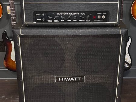 1979 HiWatt Custom 100 & 1973 HiWatt 4x12 Cabinet Black Tolex For Discount