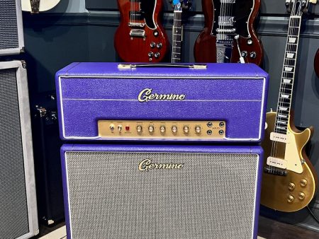 Germino Lead 55 LV Master Volume & Style II 2x12 Cabinet Purple Tolex For Cheap