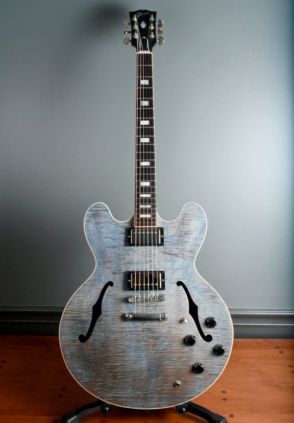 2015 Gibson Memphis ES-335 Figured Indigo Blue For Sale