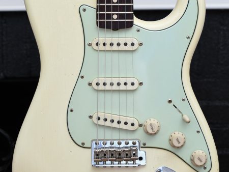 2019 Fender Custom Shop  63 Stratocaster Journeyman Relic Olympic White on Sale