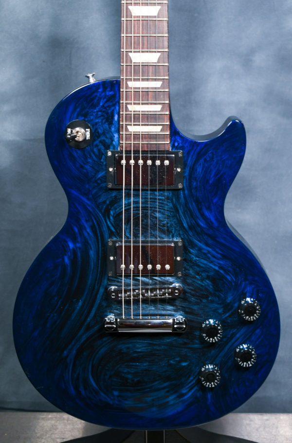 2011 Gibson Anniversary Flood Les Paul Studio Marbleized Blue Swirl For Cheap