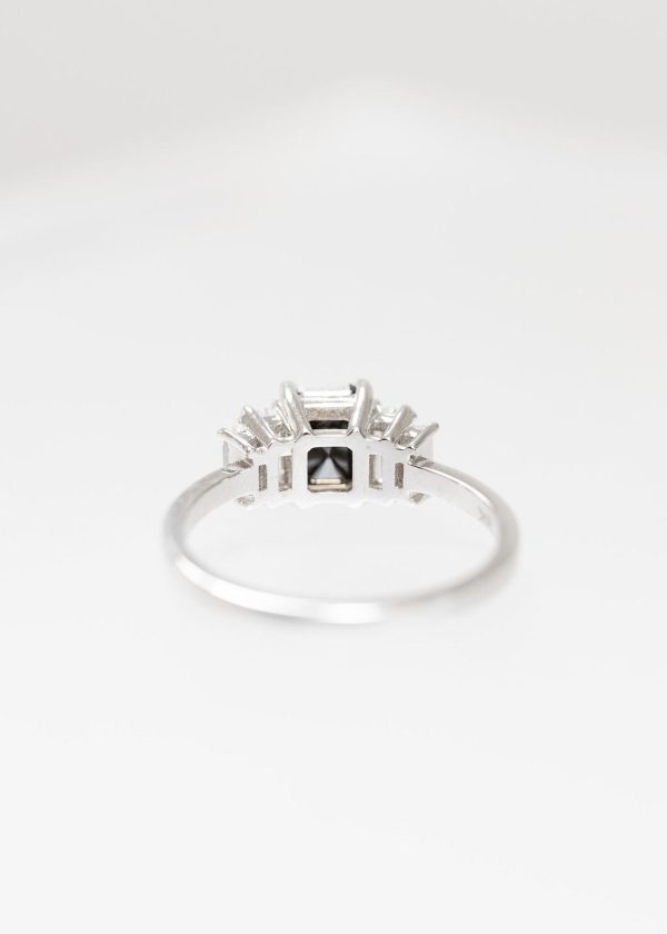 The Portia Ring | 1.30ct Black Emerald Cut Diamond | White Gold Online now