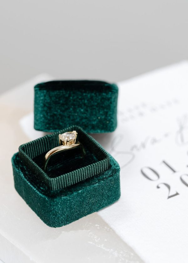 The Estelle | 14k | Rose | Size 7 | Stone MOS57 | Green Ring Box | Custom Engraving:  +$0 Supply