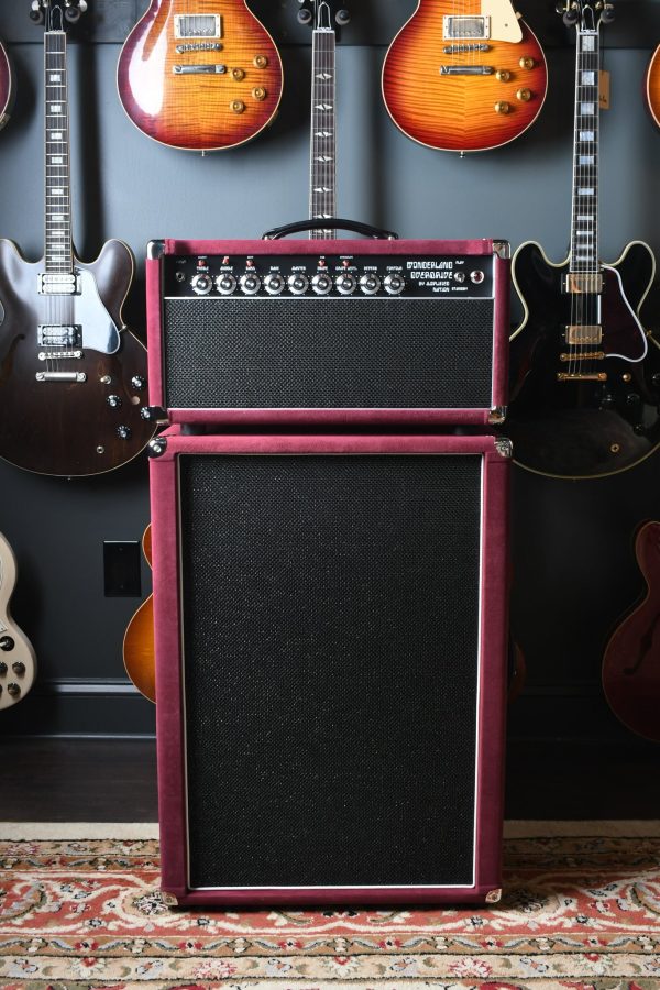 Amplified Nation Wonderland Overdrive V2 50 Watt Head & 2x12 Cabinet Maroon Suede Black Sparkle Hot on Sale