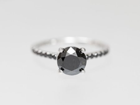 The Jett | 1.71ct Round Black Diamond | White Gold Online Sale