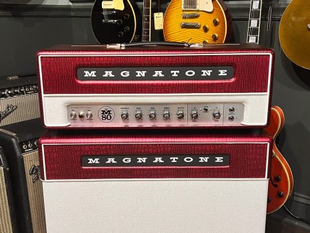 Magnatone Super Fifty-Nine M80 Head & 2x12 Cabinet Red Crocodile Hot on Sale