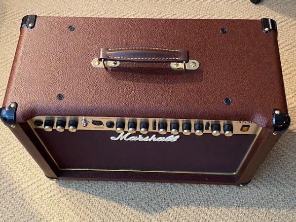 Marshall AS50D 2-Channel 50-Watt 2x8  Acoustic Guitar Combo Amp with Cover ! For Sale