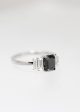 The Portia Ring | 1.30ct Black Emerald Cut Diamond | White Gold Online now