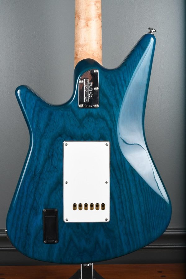 2011 Ernie Ball Music Man Albert SSS Tremolo Transparent Blue on Sale