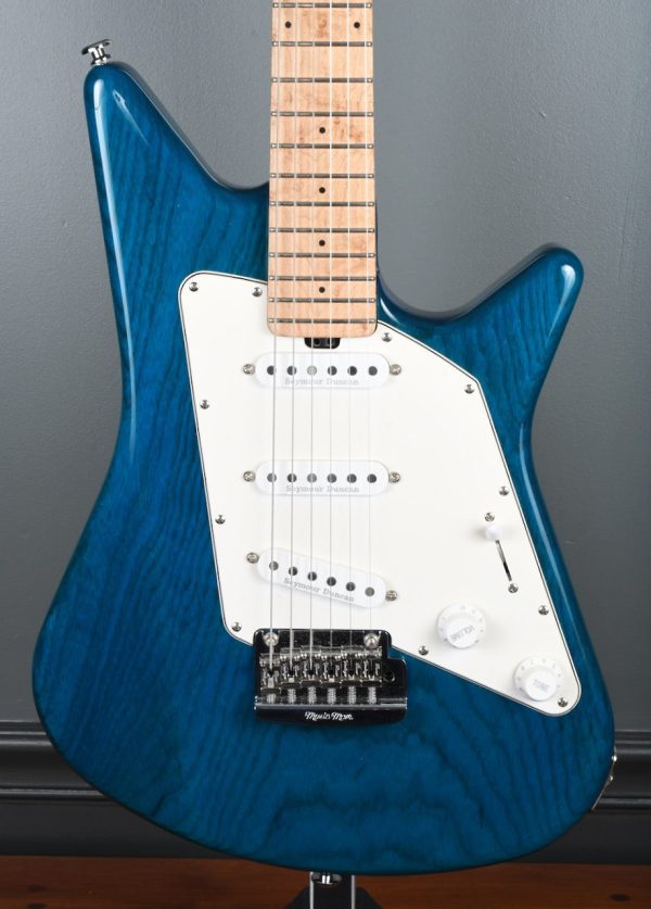 2011 Ernie Ball Music Man Albert SSS Tremolo Transparent Blue on Sale